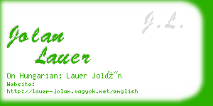 jolan lauer business card